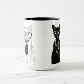 猫のカップル マグカップ (中央)