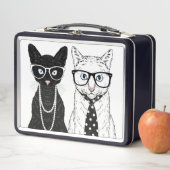 猫のカップル メタルランチボックス (インサイチュ)