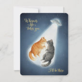 猫のカップル ロマンチック バレンタイン&アニバーサリー カード (正面)