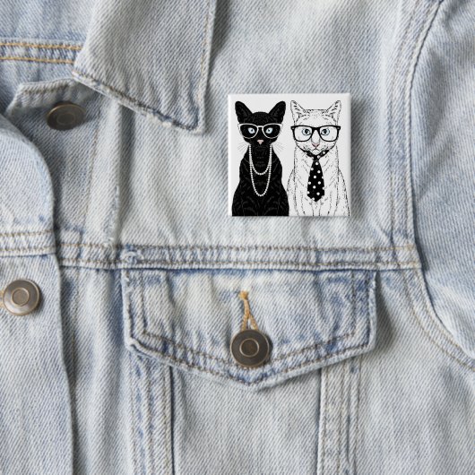 猫のカップル 缶バッジ (インサイチュ)