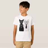 猫のカップル Tシャツ (正面フル)
