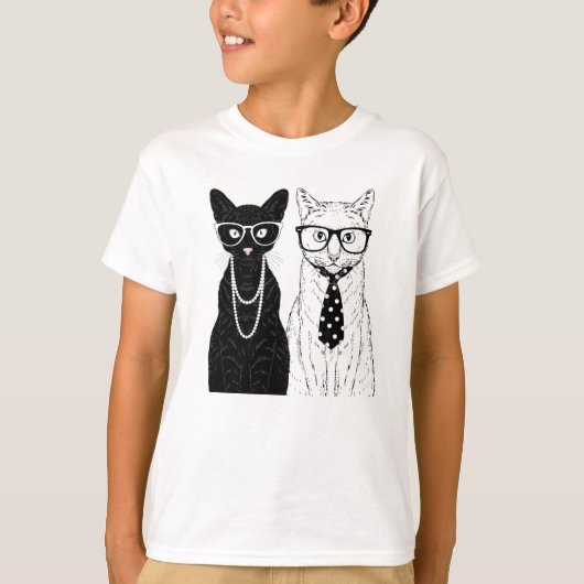 猫のカップル Tシャツ (正面)
