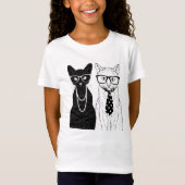 猫のカップル Tシャツ (正面)