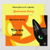 猫のカボチャ ハロウィンの招待状 招待状 (正面/裏面)