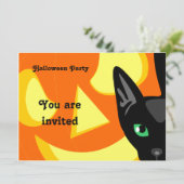 猫のカボチャ ハロウィンの招待状 招待状 (スタンド正面)