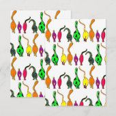 猫のカラフルお尻パターン サンキューカード (正面/裏面)