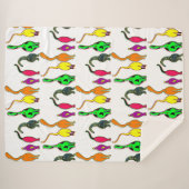 猫のカラフルお尻パターン シェルパブランケット (正面(横))