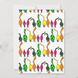 猫のカラフルお尻パターン シーズンカード