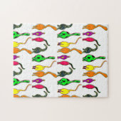 猫のカラフルお尻パターン ジグソーパズル (横)