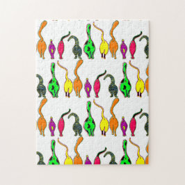 猫のカラフルお尻パターン ジグソーパズル