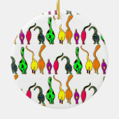 猫のカラフルお尻パターン セラミックオーナメント (裏面)