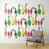 猫のカラフルお尻パターン タペストリー (インサイチュ(横))