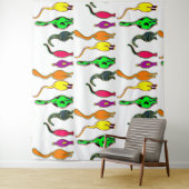 猫のカラフルお尻パターン タペストリー (インサイチュ)