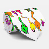 猫のカラフルお尻パターン ネクタイ (ロール)
