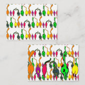 猫のカラフルお尻パターン ノートカード (正面/裏面)