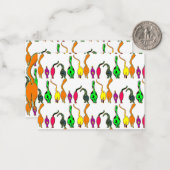 猫のカラフルお尻パターン ノートカード (正面/裏面インサイチュ)