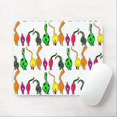 猫のカラフルお尻パターン マウスパッド (マウス)