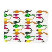 猫のカラフルお尻パターン マグネット (横)