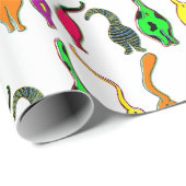 猫のカラフルお尻パターン ラッピングペーパー (ロールコーナー)