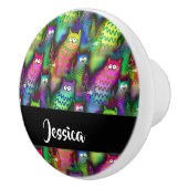 猫のカラフルグラデーション セラミックノブ (右)