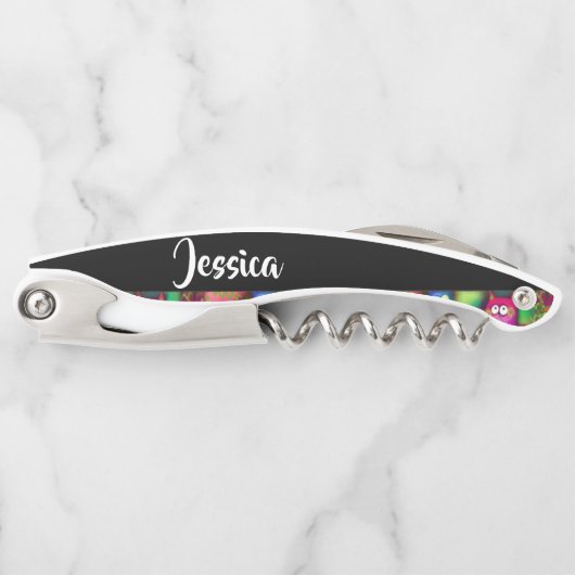 猫のカラフルグラデーション ソムリエナイフ (正面)