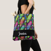 猫のカラフルグラデーション トートバッグ (クローズアップ)