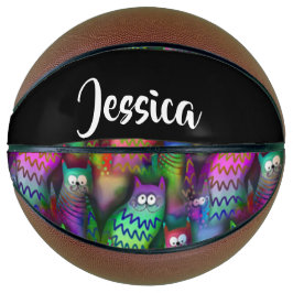 猫のカラフルグラデーション バスケットボール