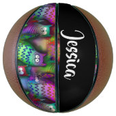 猫のカラフルグラデーション バスケットボール (縦)