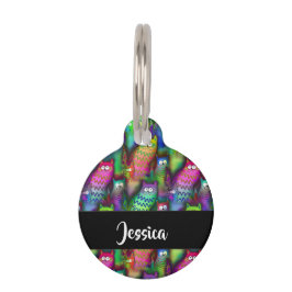 猫のカラフルグラデーション ペット　ネームタグ