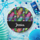 猫のカラフルグラデーション ペーパープレート (パーティー)