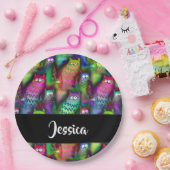 猫のカラフルグラデーション ペーパープレート (パーティー)