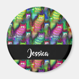 猫のカラフルグラデーション マグネット