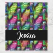 猫のカラフルグラデーション ワインラベル (シングルラベル)