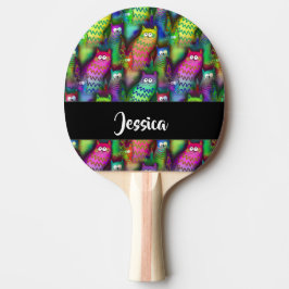 猫のカラフルグラデーション 卓球ラケット
