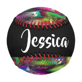 猫のカラフルグラデーション 野球ボール