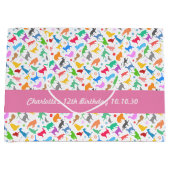 猫のカラフルシルエット ラージペーパーバッグ (正面)