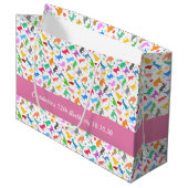 猫のカラフルシルエット ラージペーパーバッグ (正面アングル)