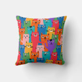 猫のカラフル柄 クッション (裏面)