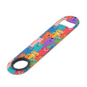 猫のカラフル柄 スピード栓抜き (正面アングル)