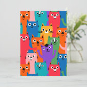 猫のカラフル柄 セーブザデート (スタンド正面)