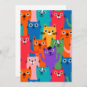 猫のカラフル柄 セーブザデート (正面/裏面)