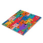 猫のカラフル柄 タイル (側面)