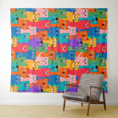 猫のカラフル柄 タペストリー (インサイチュ(横))