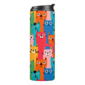 猫のカラフル柄 タンブラー (回転左)