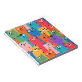 猫のカラフル柄 ノートパッド (アングル)