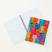 猫のカラフル柄 ノートブック (内部)