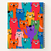 猫のカラフル柄 ノートブック (裏面)