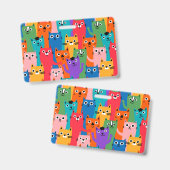 猫のカラフル柄 バッジ (Front & Back)