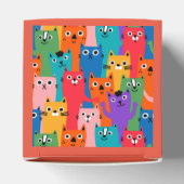 猫のカラフル柄 フェイバーボックス (上部)