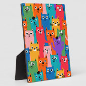 猫のカラフル柄 フォトプラーク (側面)